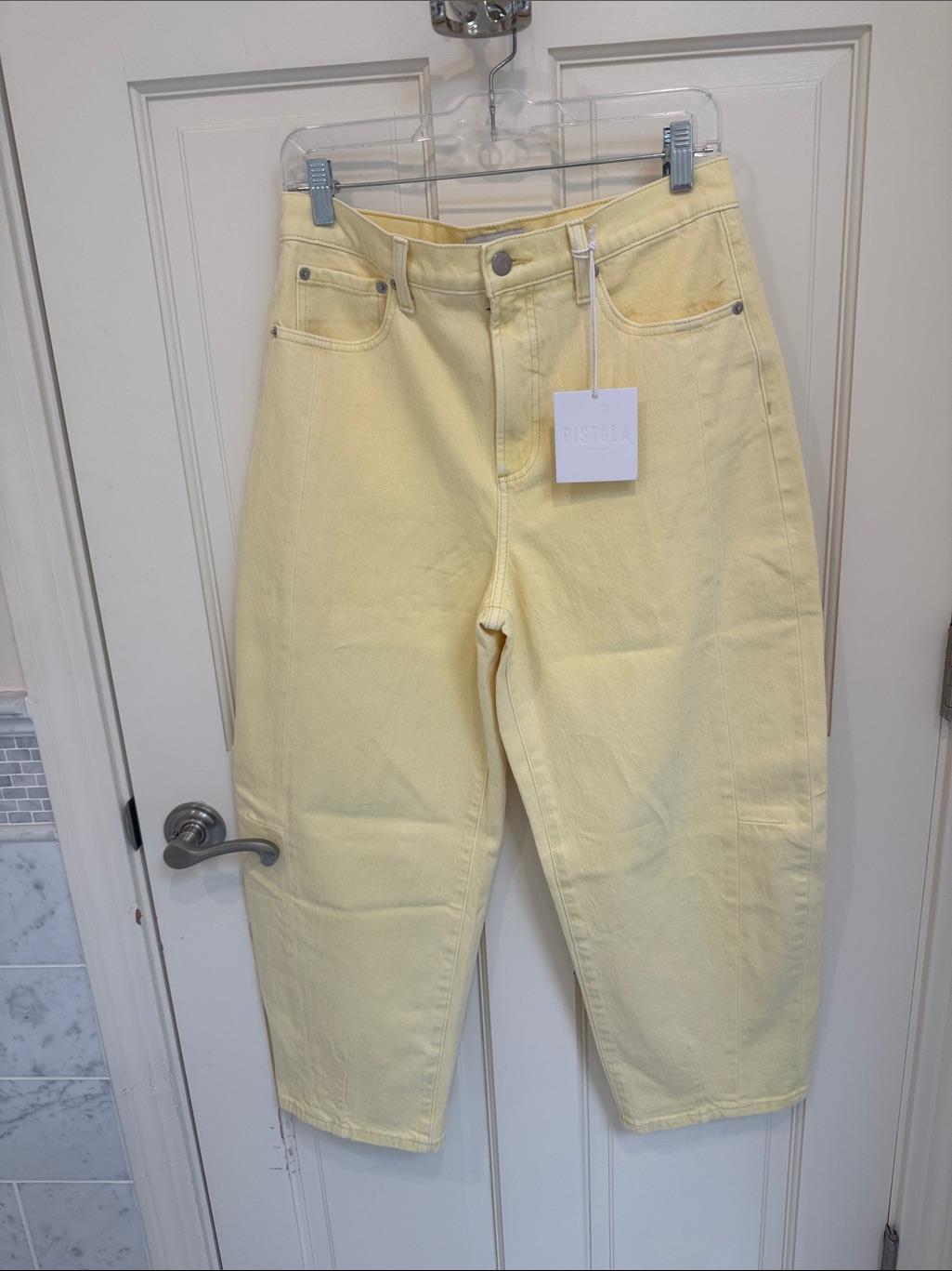Pistola High-Rise Straight Leg Jeans In Pale Yellow